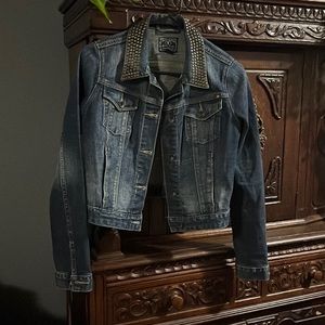 🔥🔥NWOT Lucky Brand studded trucker jacket Small